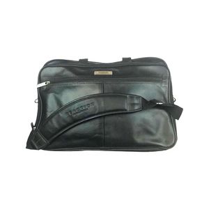 Kenneth Cole Unisex Black Leather Attache, Briefcase, Messenger or Computer Bag